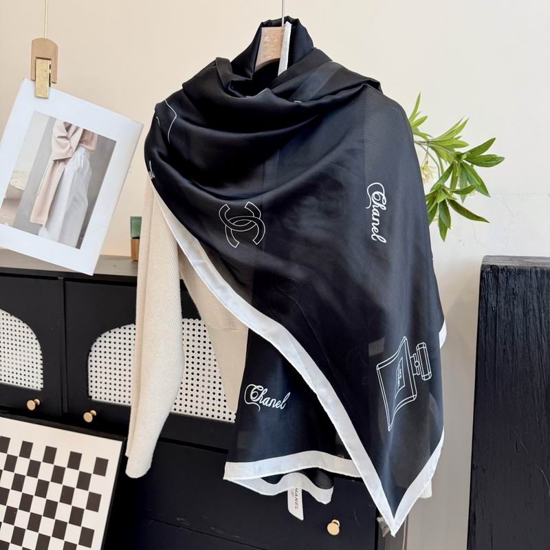 Chanel silk Scarf 90-180cm E04 (16)