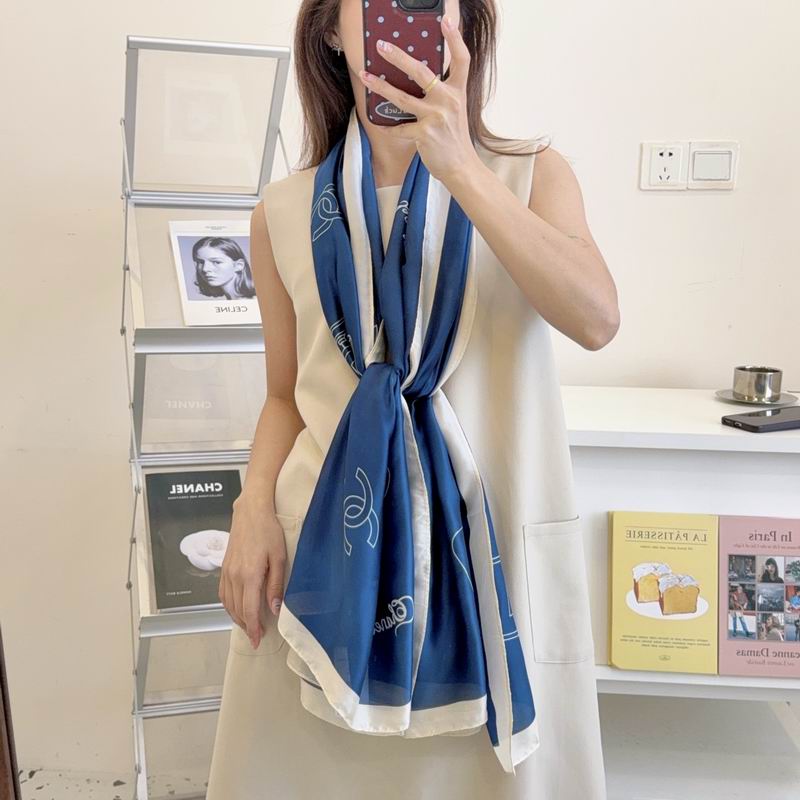 Chanel silk Scarf 90-180cm E04 (6)