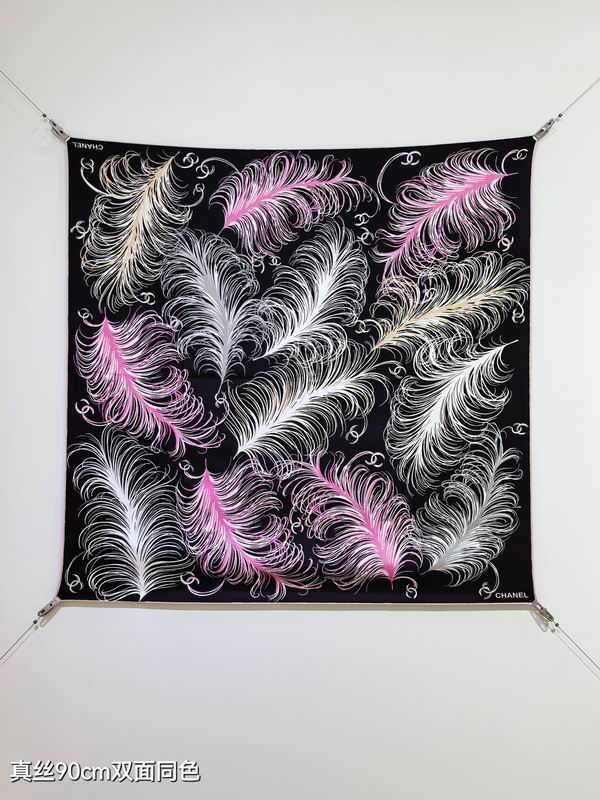 Chanel silk Scarf 90X90cm E02 (1)