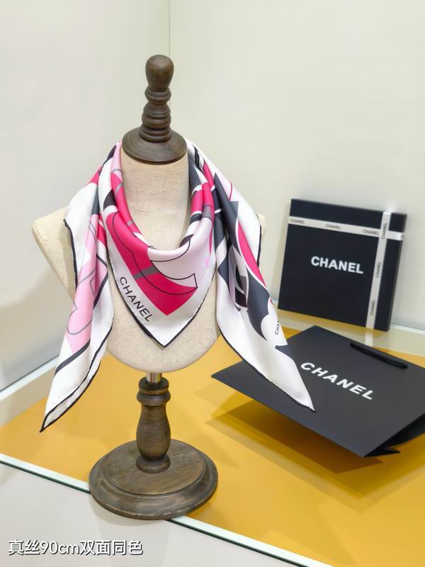 Chanel silk Scarf 90X90cm E18 (12)