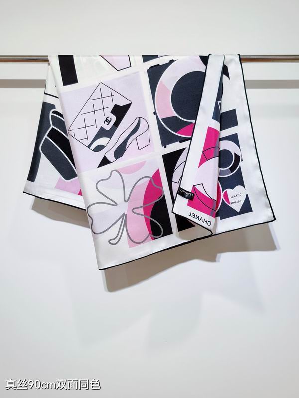 Chanel silk Scarf 90X90cm E18 (13)