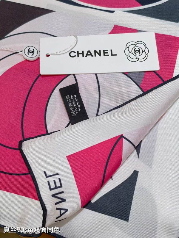 Chanel silk Scarf 90X90cm E18 (14)