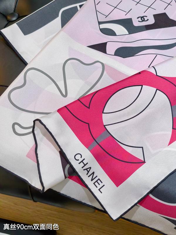 Chanel silk Scarf 90X90cm E18 (15)