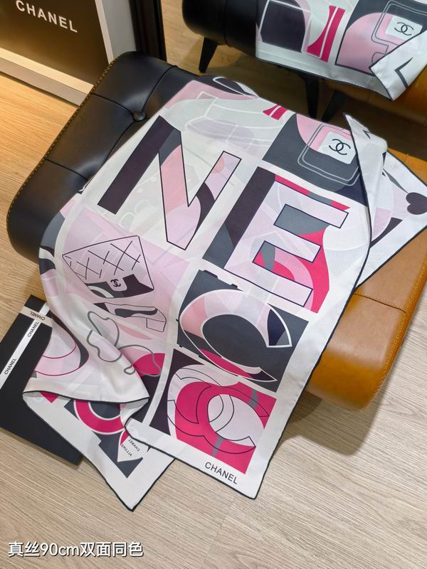 Chanel silk Scarf 90X90cm E18 (16)