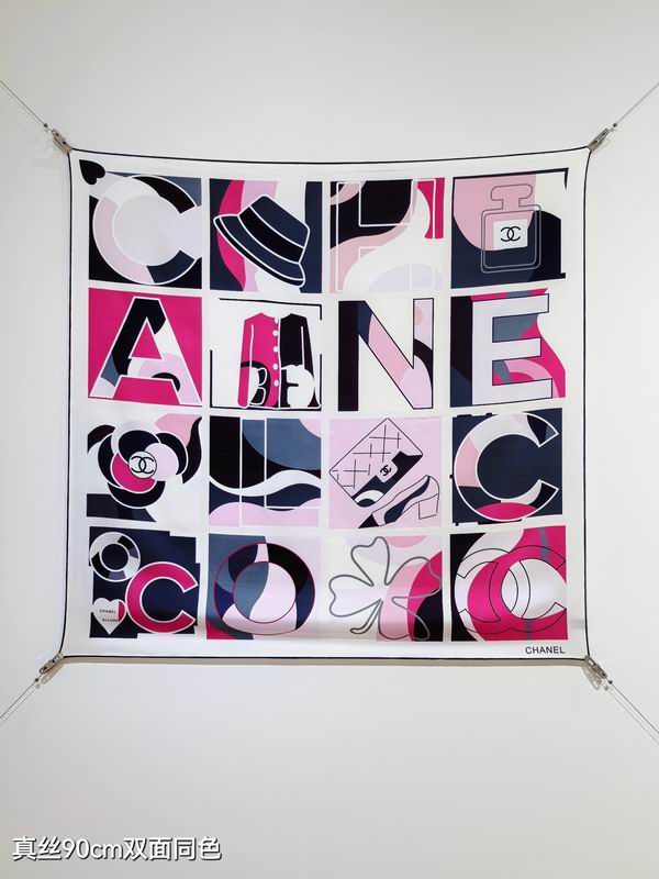 Chanel silk Scarf 90X90cm E18 (18)
