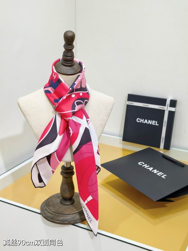 Chanel silk Scarf 90X90cm E18 (3)