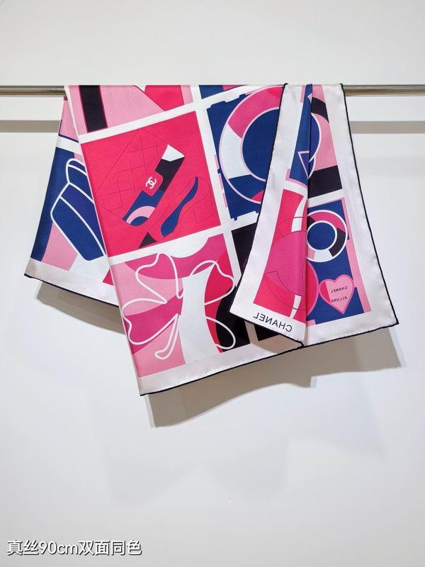 Chanel silk Scarf 90X90cm E18 (4)