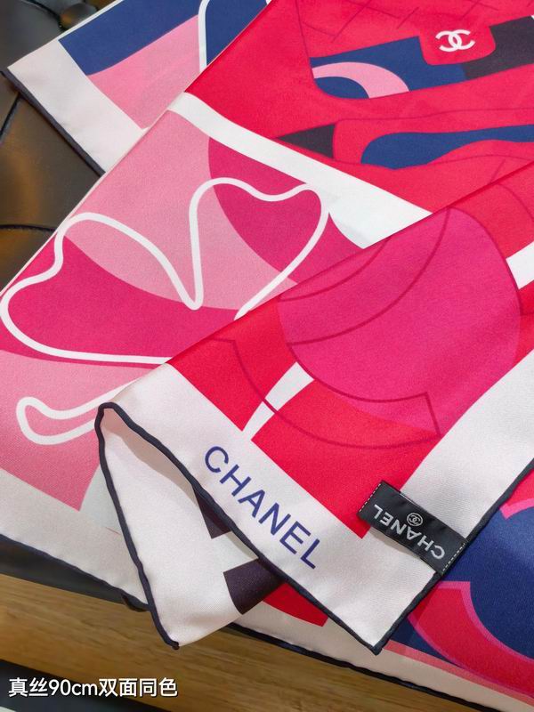 Chanel silk Scarf 90X90cm E18 (6)