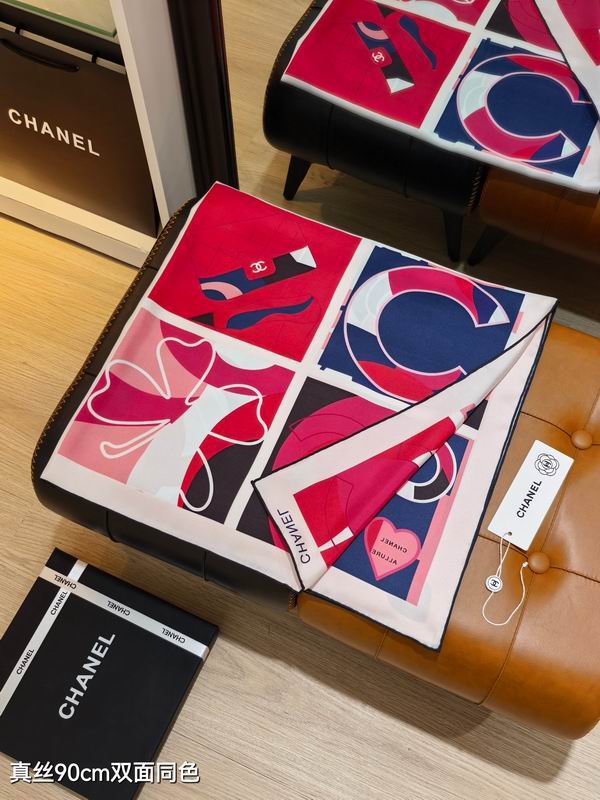 Chanel silk Scarf 90X90cm E18 (8)