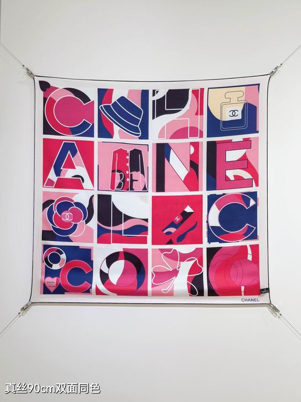 Chanel silk Scarf 90X90cm E18 (9)