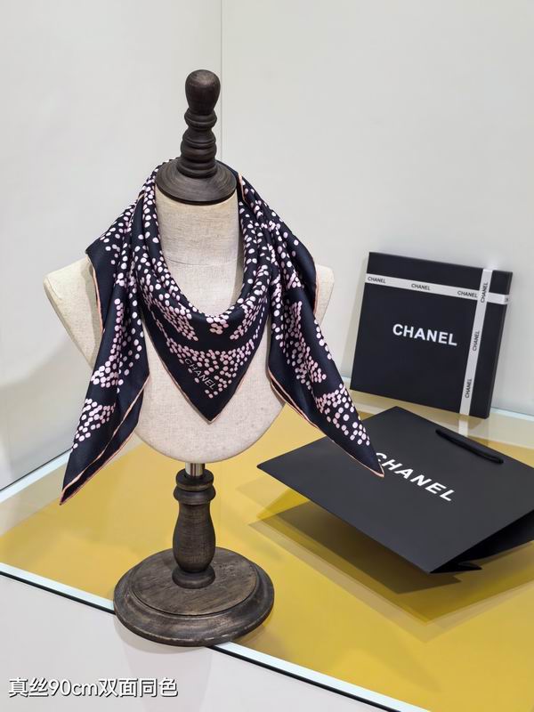 Chanel silk Scarf 90X90cm E19 (2)