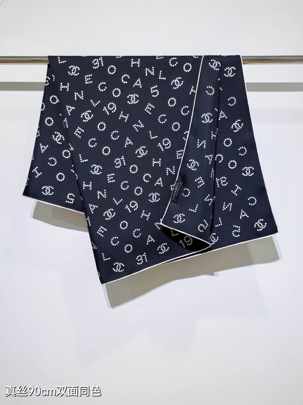 Chanel silk scarf 90X90cm E15 (13)