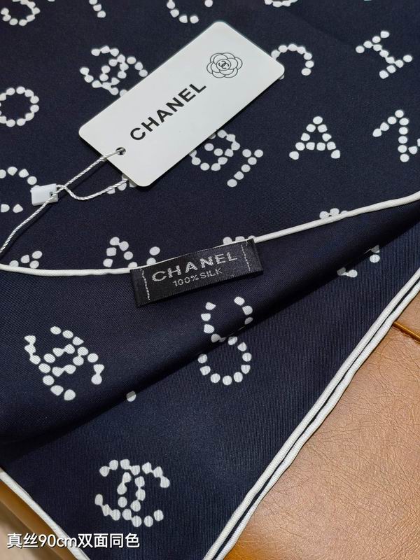 Chanel silk scarf 90X90cm E15 (14)