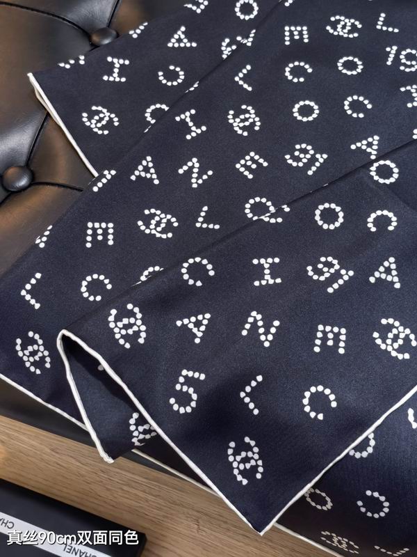 Chanel silk scarf 90X90cm E15 (15)