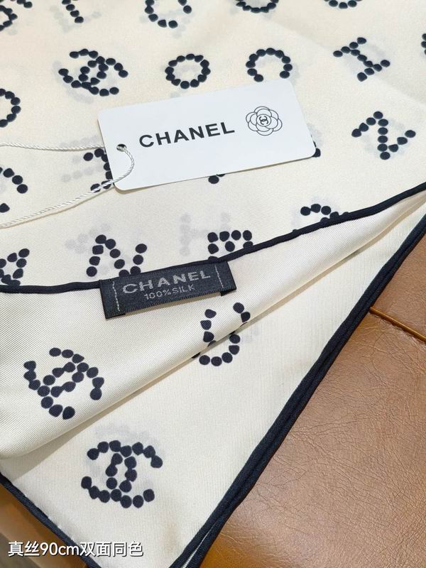 Chanel silk scarf 90X90cm E15 (5)