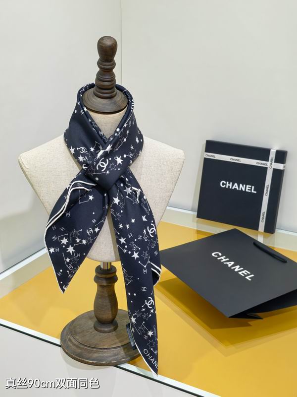 Chanel silk scarf 90X90cm E17 (11)