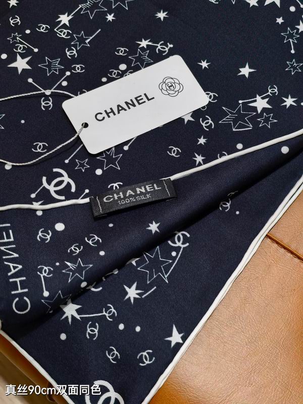 Chanel silk scarf 90X90cm E17 (14)