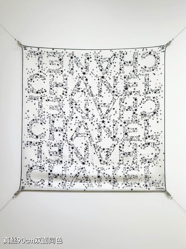 Chanel silk scarf 90X90cm E17 (9)