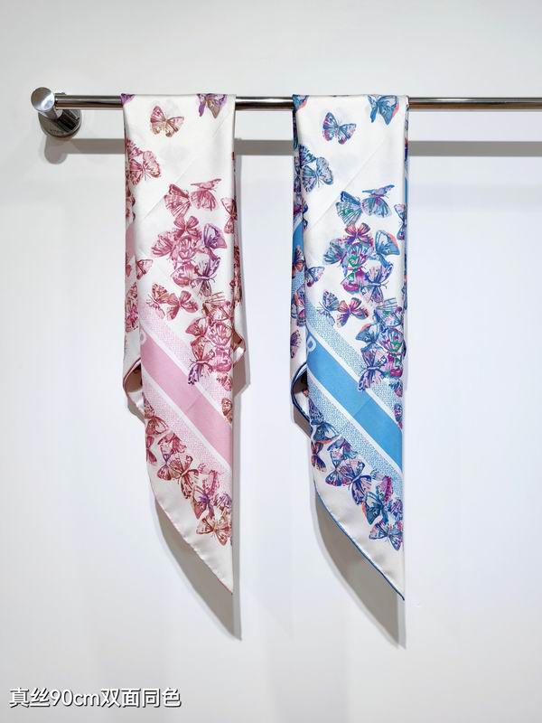 Dior silk scarf 90X90cm E18 (1)