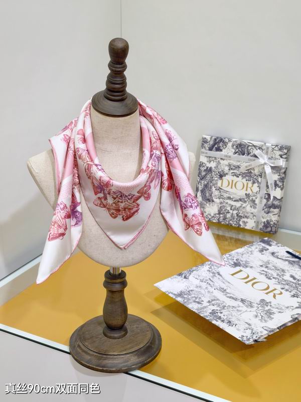 Dior silk scarf 90X90cm E18 (11)