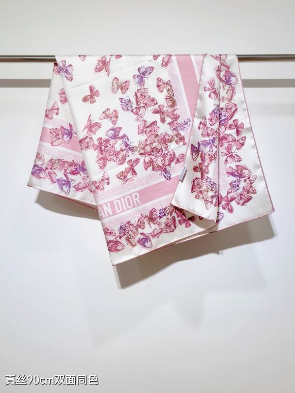 Dior silk scarf 90X90cm E18 (12)