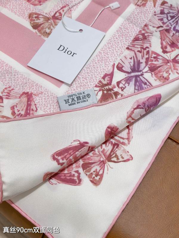 Dior silk scarf 90X90cm E18 (13)
