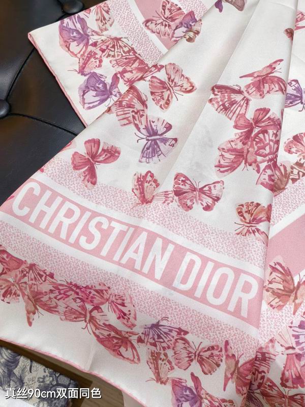 Dior silk scarf 90X90cm E18 (14)