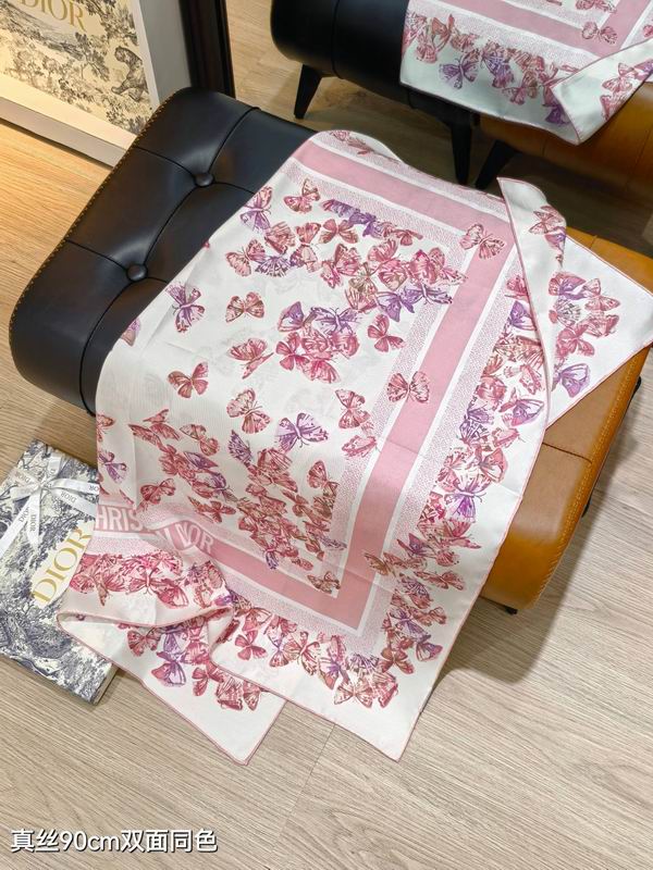 Dior silk scarf 90X90cm E18 (15)