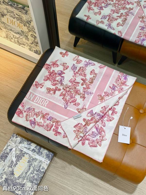 Dior silk scarf 90X90cm E18 (16)