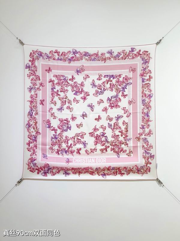 Dior silk scarf 90X90cm E18 (17)