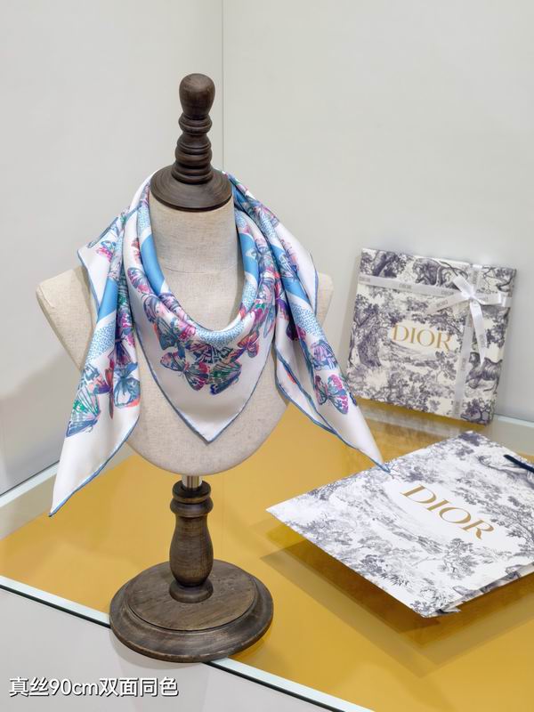 Dior silk scarf 90X90cm E18 (2)