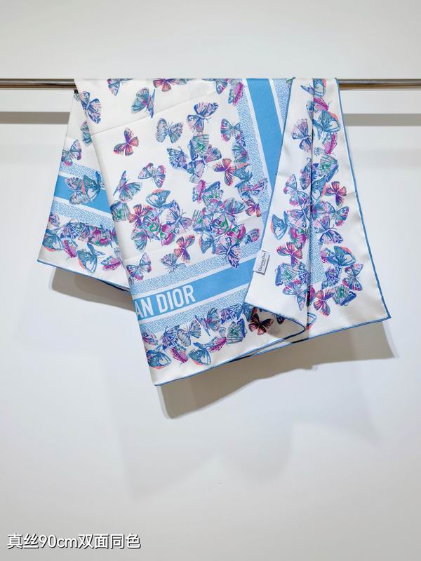 Dior silk scarf 90X90cm E18 (3)
