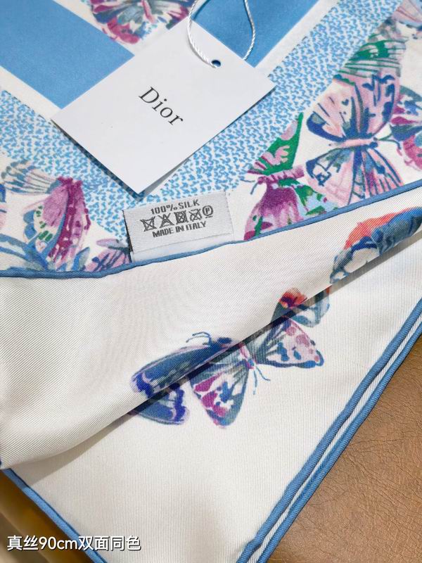 Dior silk scarf 90X90cm E18 (4)