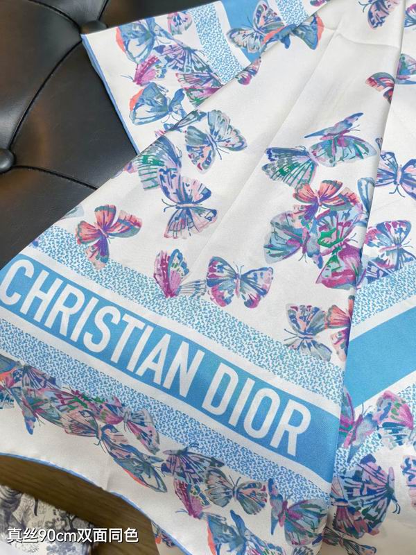 Dior silk scarf 90X90cm E18 (5)