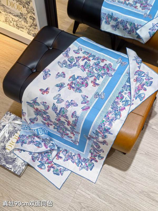 Dior silk scarf 90X90cm E18 (6)