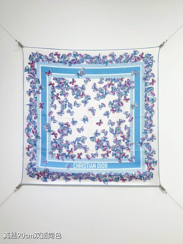 Dior silk scarf 90X90cm E18 (8)