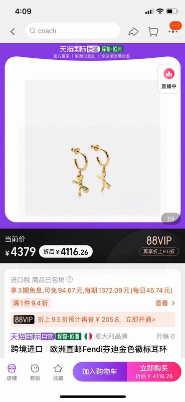 Fendi earring 03yxh38 (5)