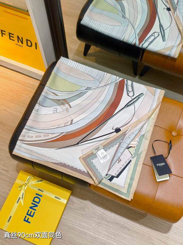 Fendi silk Scarf 90X90cm E27 (4)