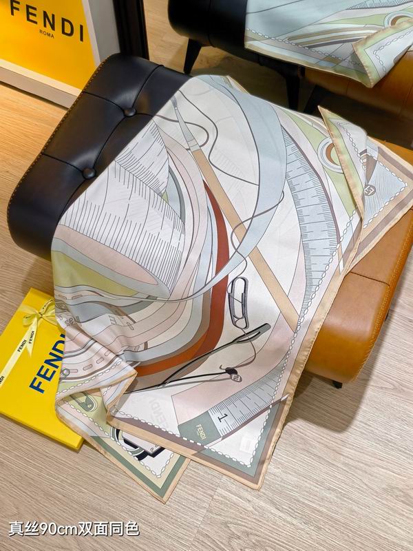 Fendi silk Scarf 90X90cm E27 (5)