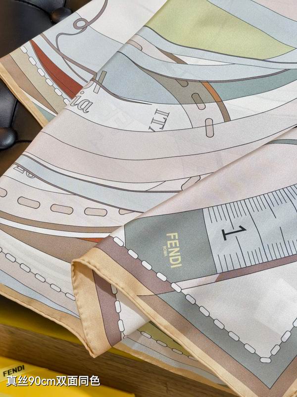 Fendi silk Scarf 90X90cm E27 (6)
