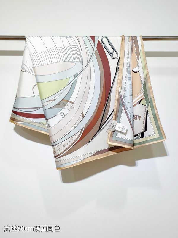 Fendi silk Scarf 90X90cm E27 (8)