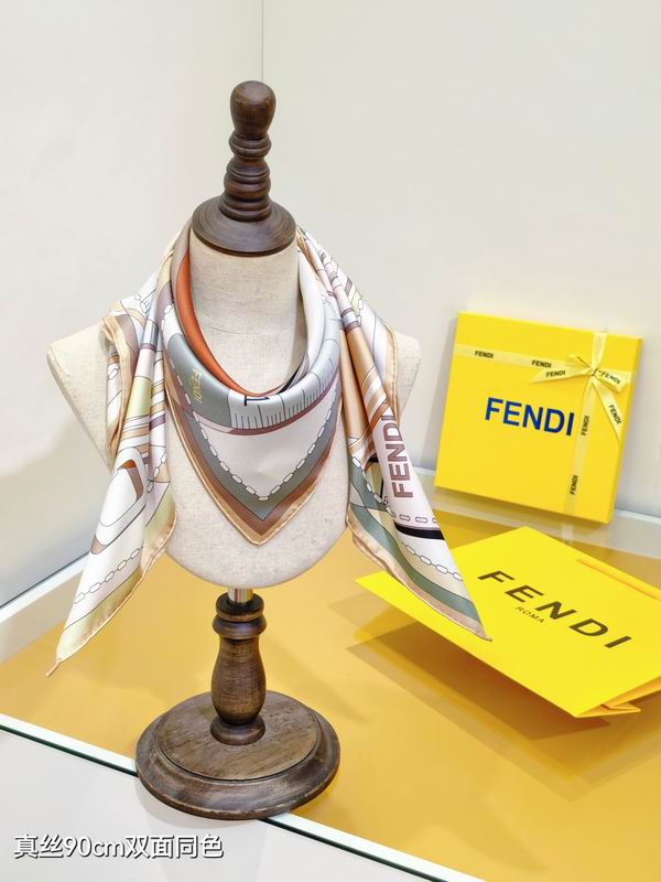 Fendi silk Scarf 90X90cm E27 (9)