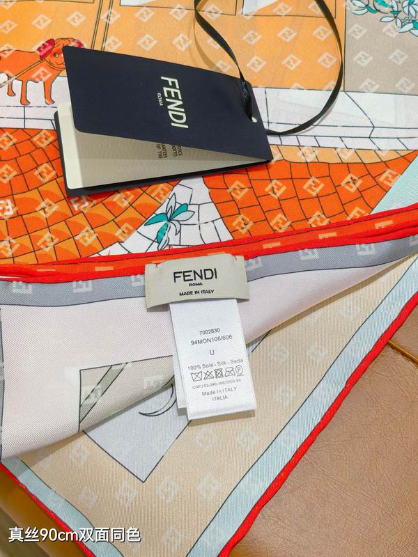 Fendi silk Scarf 90X90cm E32 (7)