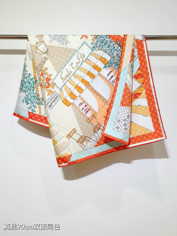 Fendi silk Scarf 90X90cm E32 (8)
