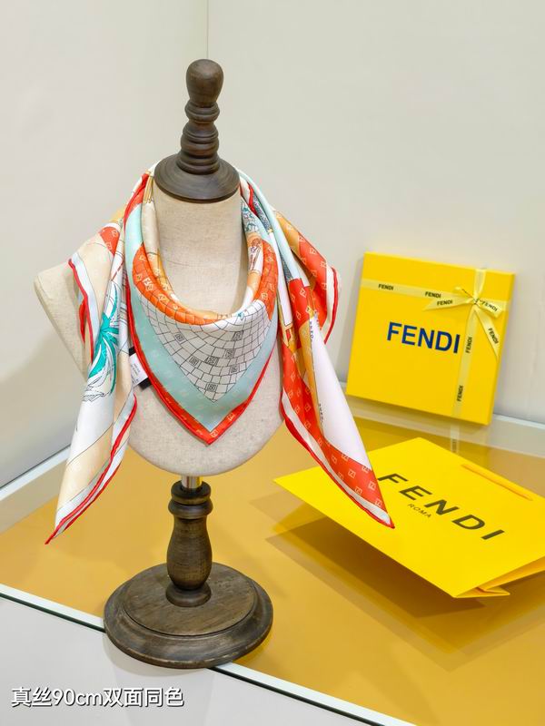 Fendi silk Scarf 90X90cm E32 (9)