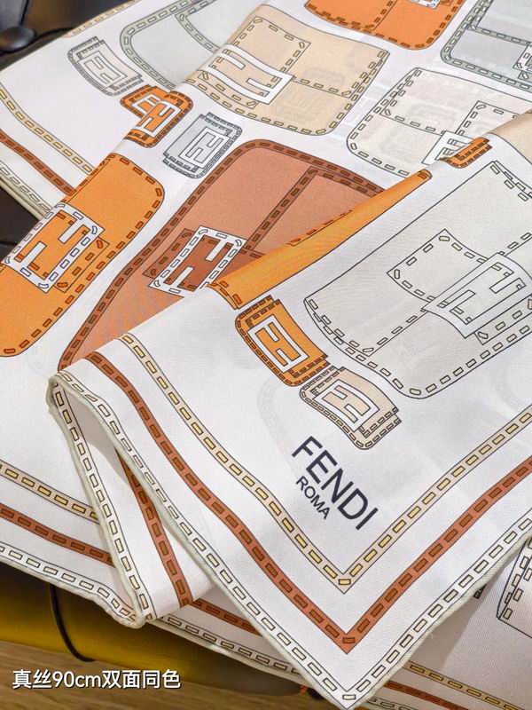 Fendi silk Scarf 90X90cm E33 (6)