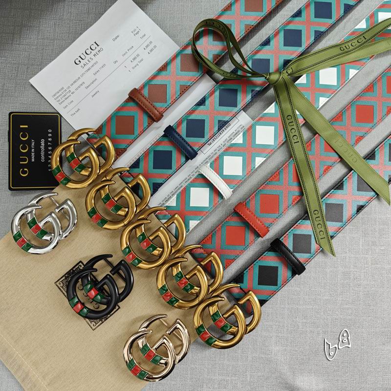 Gucci belt 38mmX90-125cm lb (33)