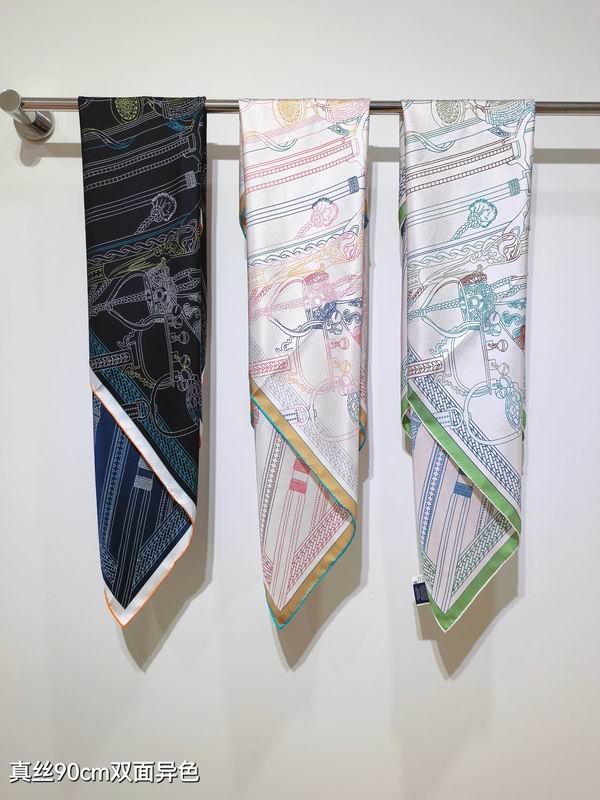 Hermes silk Scarf 90X90cm E04 (1)