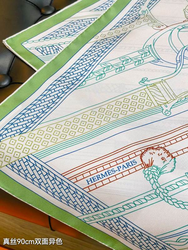 Hermes silk Scarf 90X90cm E04 (13)