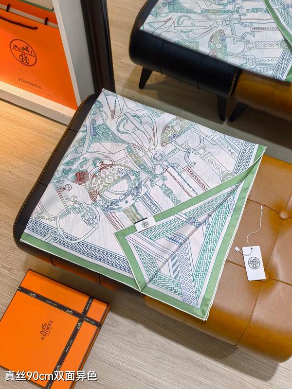 Hermes silk Scarf 90X90cm E04 (15)